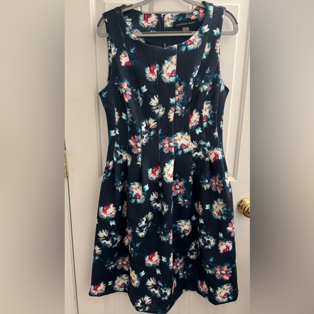 Andrew Marc Floral Fit and Flare Dress